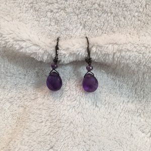Amethyst drop earrings